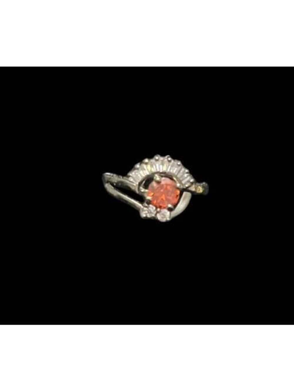 MOLLY  Orange Gemstone Ring with Clear Accents